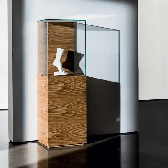Nest Teca Contenitore in finitura Rovere naturale e vetro di Sovet