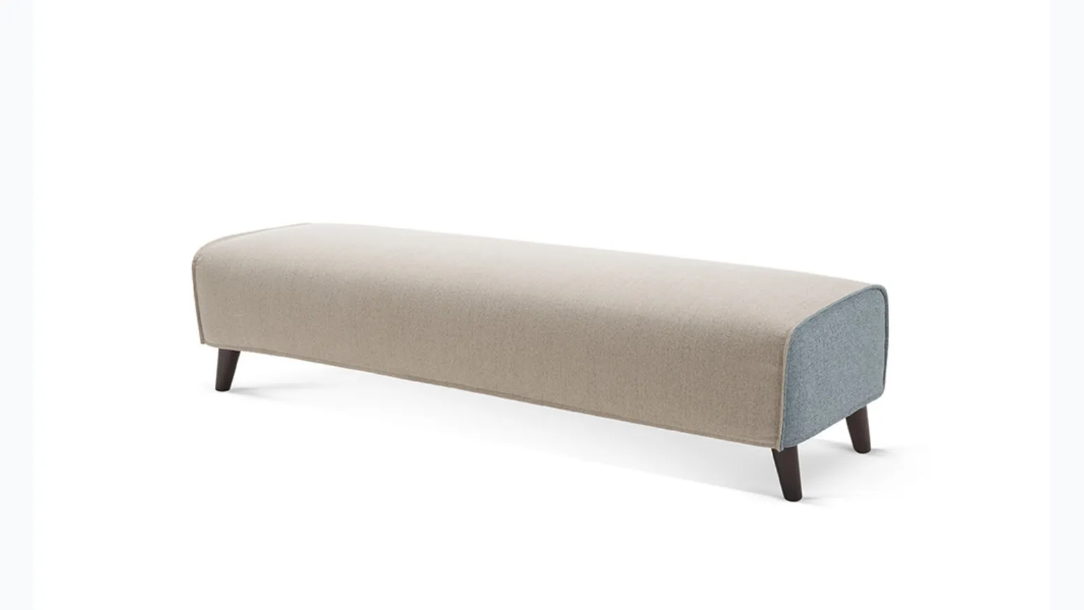 Pouf rettangolare in tessuto con piedini in legno Maia di Rosini Night