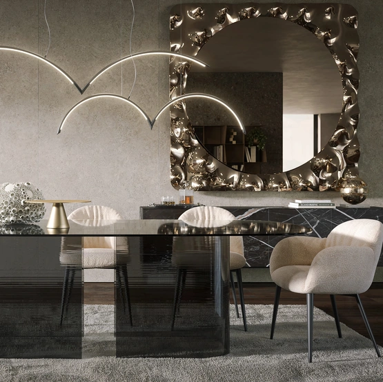 Specchiera Afrodite maxi con cornice in vetro fuso di Tonin Casa