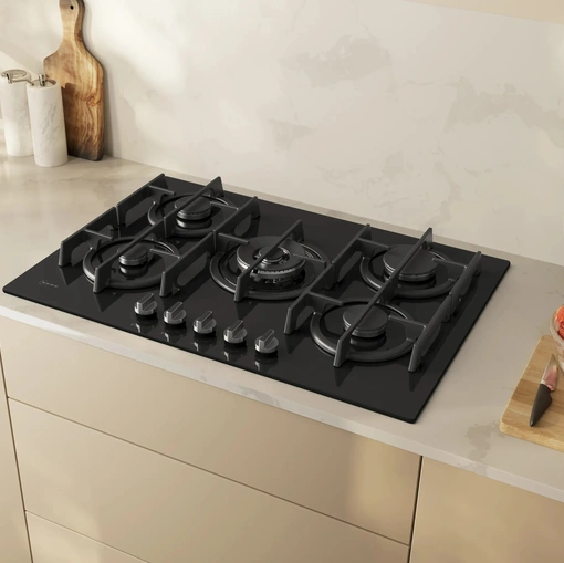 Piano cottura a gas 75 cm Vetro temprato N 70 di NEFF