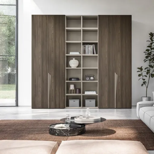 Armadio Battente Vela ZN10 finitura Forestal Dark e Nuvola di Marka Total Living
