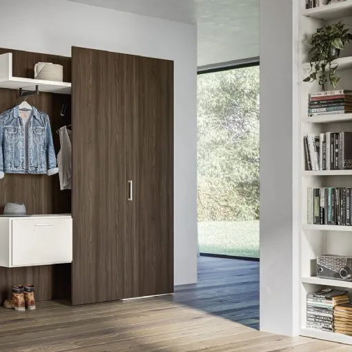Armadio Battente Tetris ZN15 finitura Forestal Dark e Perla di Marka Total Living