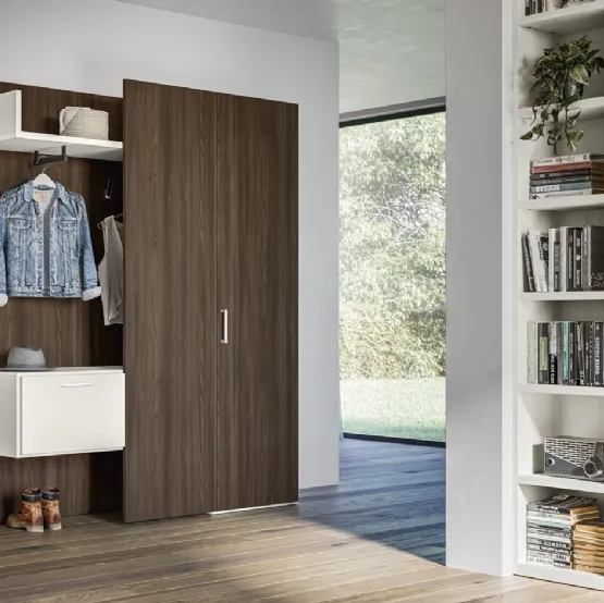 Armadio Battente Tetris ZN15 finitura Forestal Dark e Perla di Marka Total Living