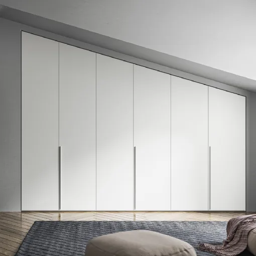 Armadio Battente Retta ZN16 in melaminico Bianco di Marka Total Living