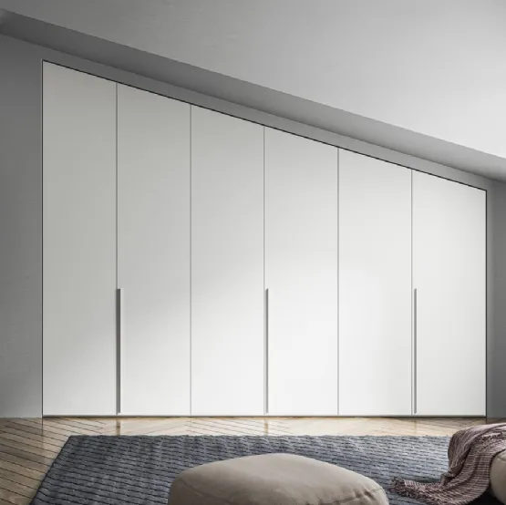 Armadio Battente Retta ZN16 in melaminico Bianco di Marka Total Living
