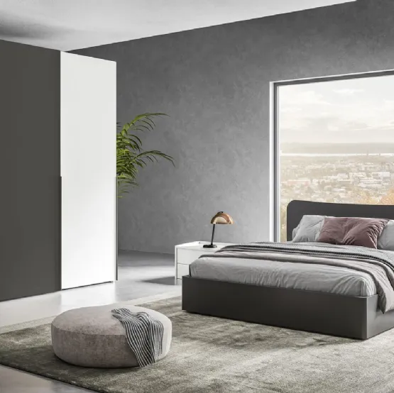 Armadio Scorrevole Happy ZN17 finitura Bianco e Antracite di Marka Total Living