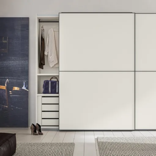 Armadio Scorrevole Elite ZN26 finitura Perla di Marka Total Living
