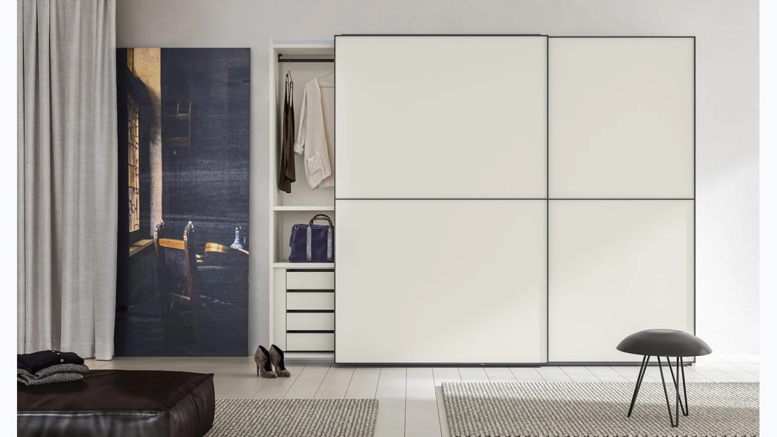 Armadio Scorrevole Elite ZN26 finitura Perla di Marka Total Living