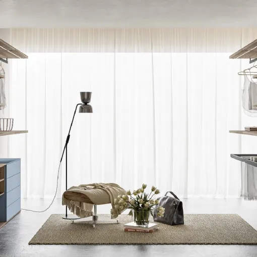 Cabina Armadio Vertiko ZN30 in laccato opaco Polvere e finitura Noce di Marka Total Living