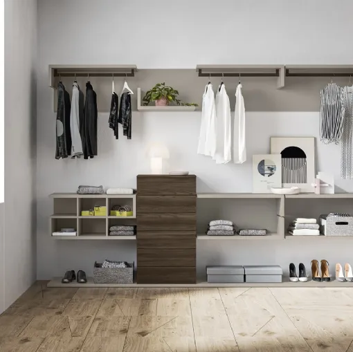 Cabina Armadio Combi ZN31 finitura Beige e Forestal Dark di Marka Total Living