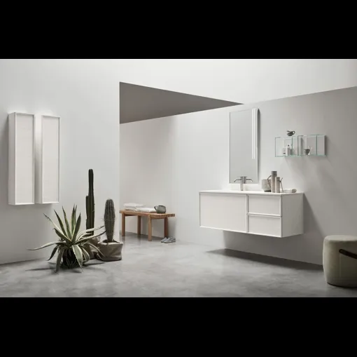 Mobile da Bagno sospeso Vanity 10 in Frassino Bianco di Arcom