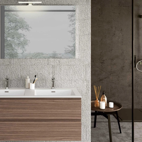 Mobile da Bagno sospeso Block System Syntesi C33 di Baxar