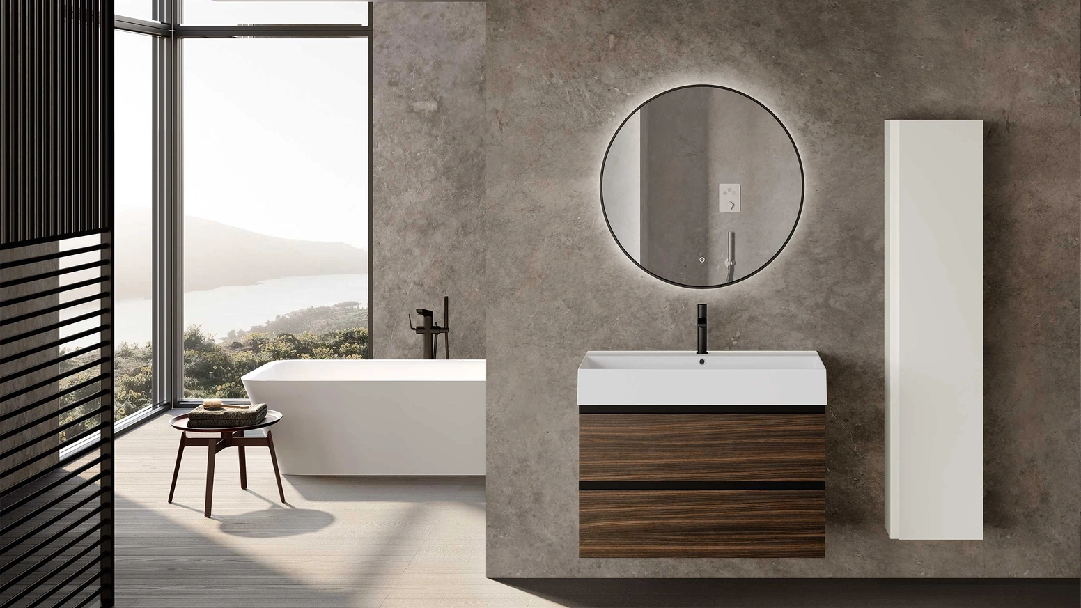 Mobile da Bagno sospeso Block System Tube C27 di Baxar