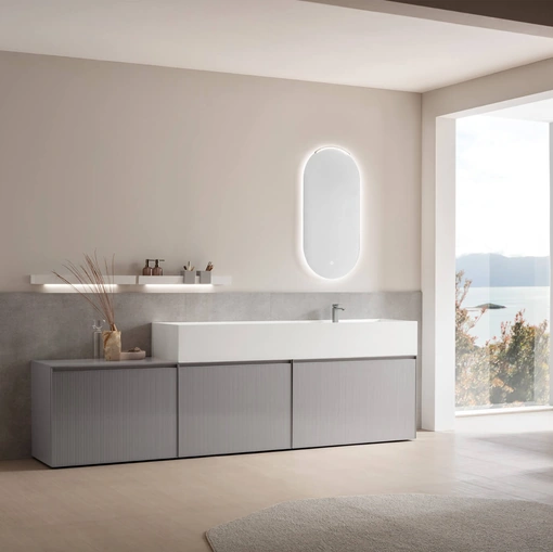 Mobile da Bagno in vetro laccato Shape 31 di Arcom