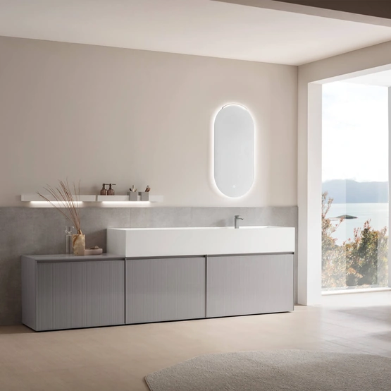 Mobile da Bagno in vetro laccato Shape 31 di Arcom