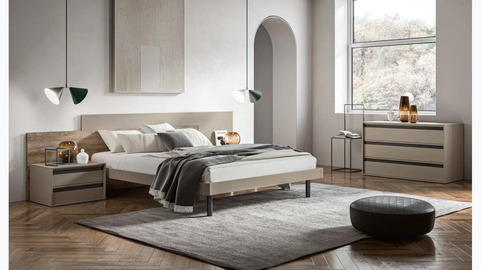 Letto matrimoniale moderno con testiera Ravel GL 18 di Marka Total Living