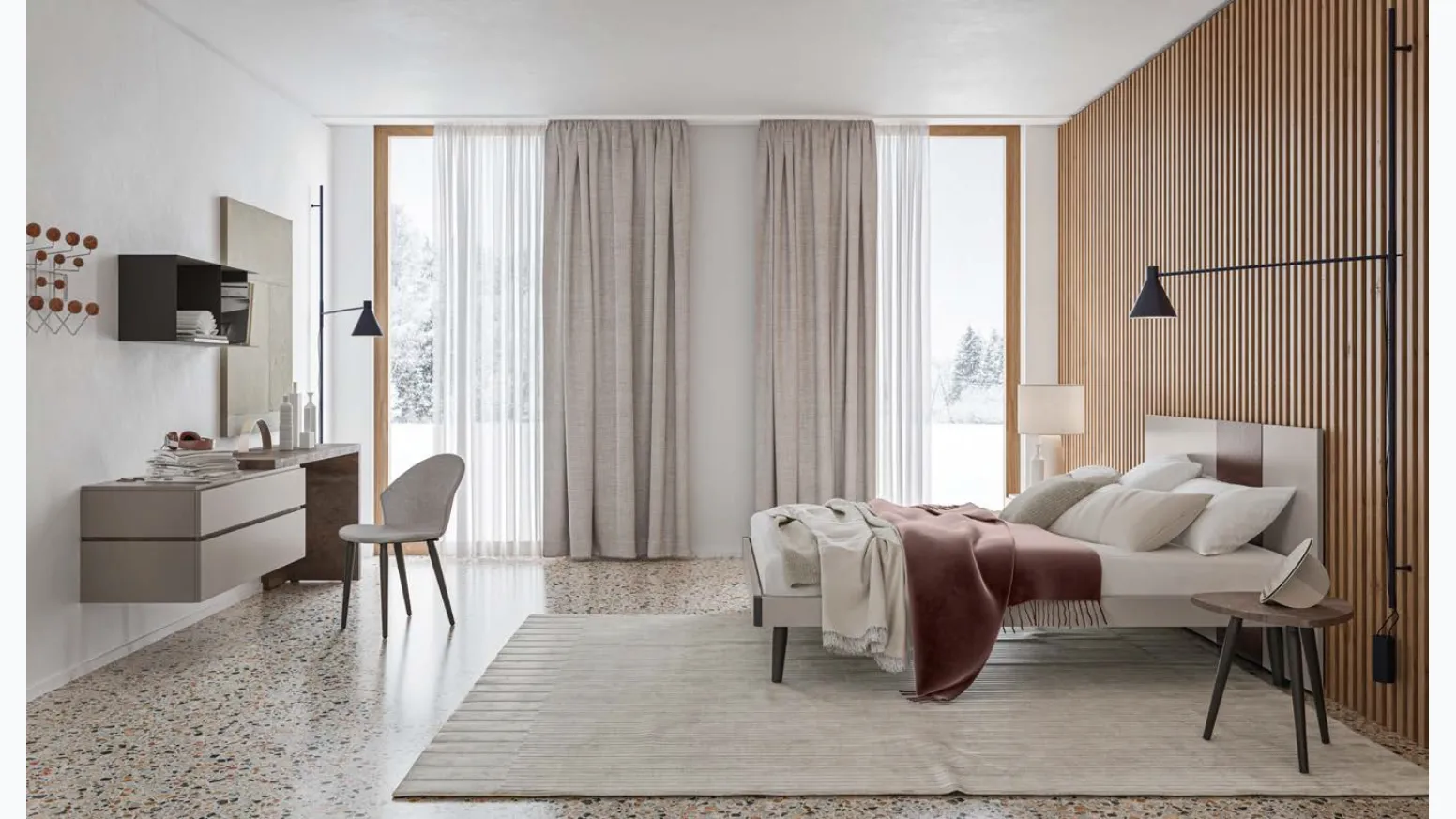 Letto matrimoniale con testiera Bonn GL06 di Marka Total Living