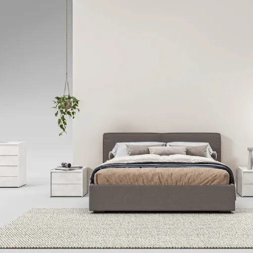 Letto in tessuto imbottito con testiera Argo GL13 di Marka Total Living