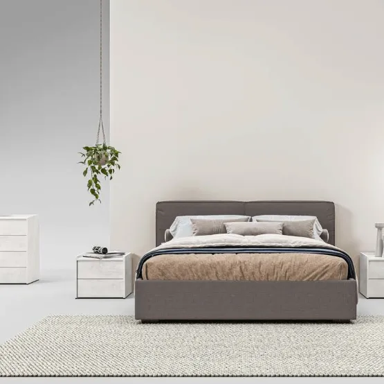 Letto in tessuto imbottito con testiera Argo GL13 di Marka Total Living