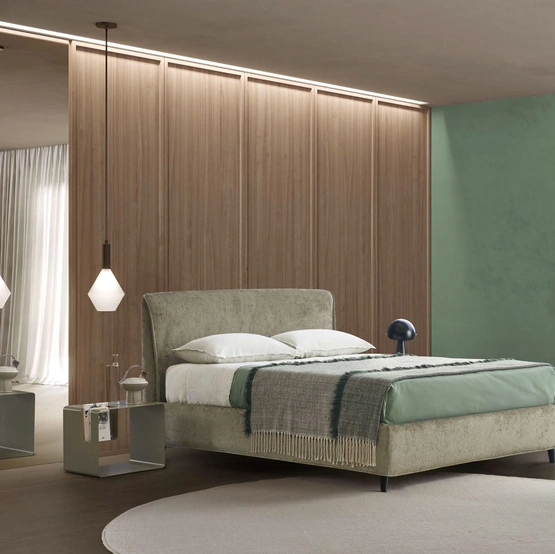 Letto imbottito Nadir con contenitore di Rosini Night