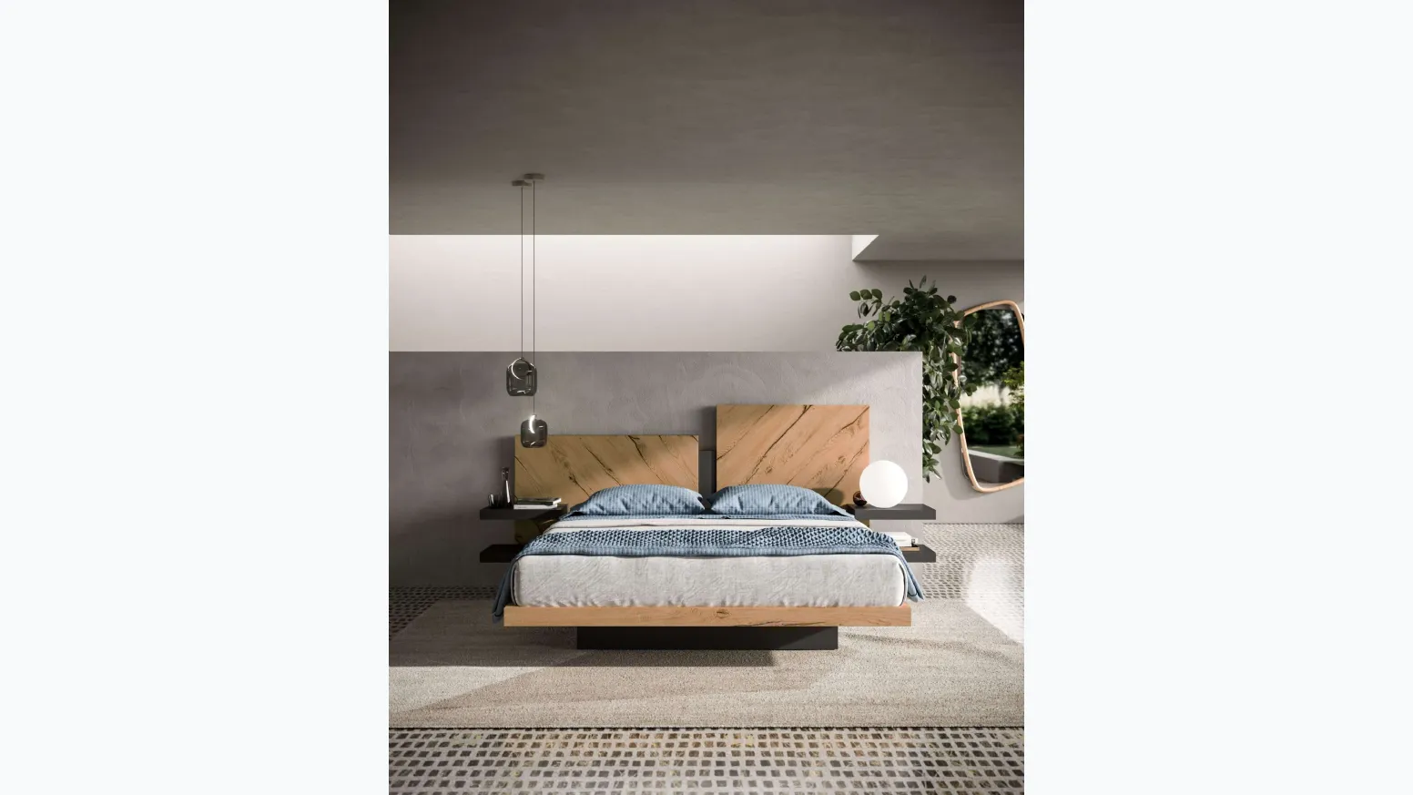 Letto con box contenitore Nazarè di Ozzio