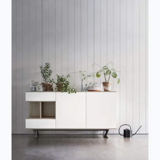 Madia Tipo 2 M23 in melaminico Bianco e Forestal Brown di Marka Total Living