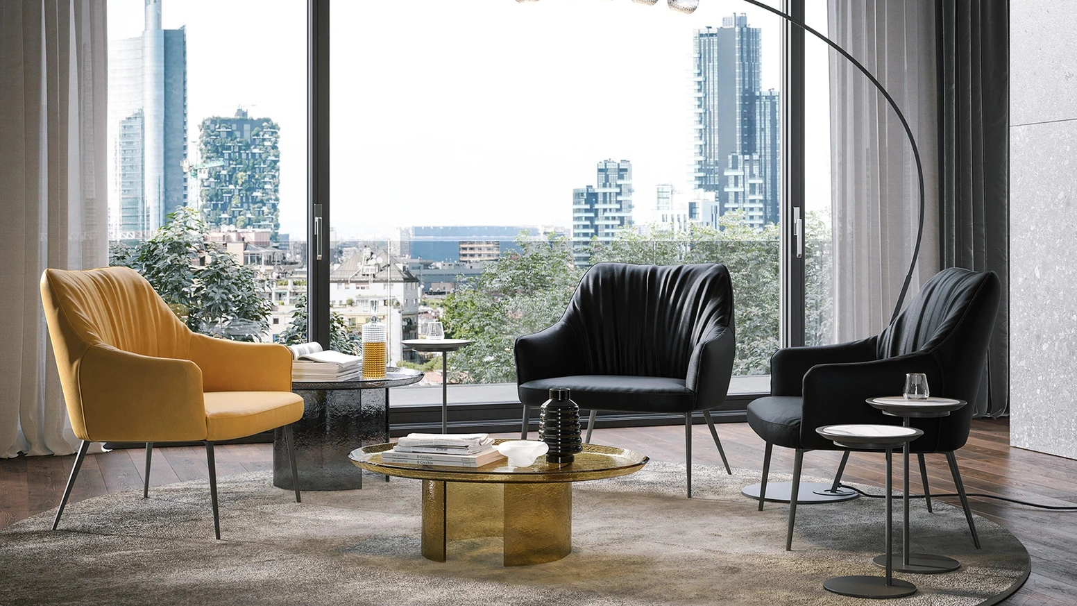 Poltrona in pelle Agata Lounge di Tonin Casa