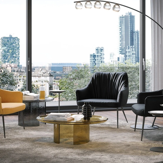 Poltrona in pelle Agata Lounge di Tonin Casa