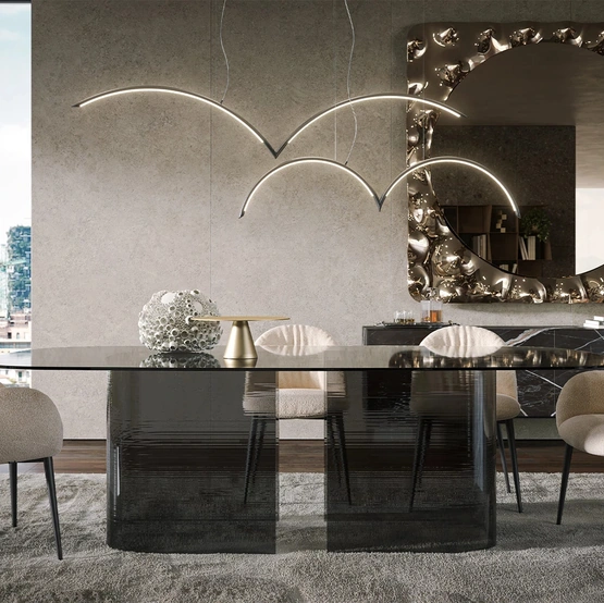 Tavolo in vetro Millerighe di Tonin Casa