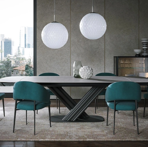 Tavolo Sipario Ext in gres travertino di Tonin Casa