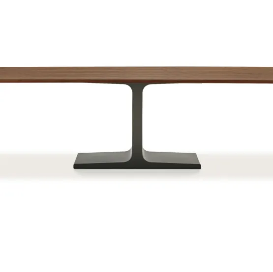 Tavolo Palace Wood con top in legno e base in metallo laccato Bianco di Sovet