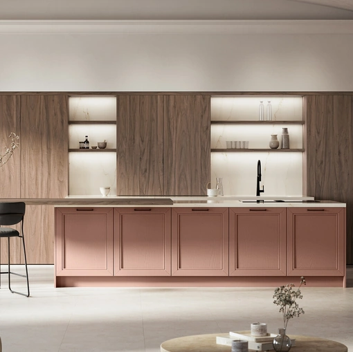 Cucina Classica in laccato a poro aperto con isola Opera di Arredo3
