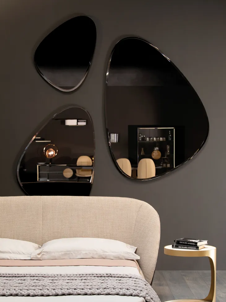 Specchio moderno Stone nella versione Élite con cornice bisellata di Tonin Casa