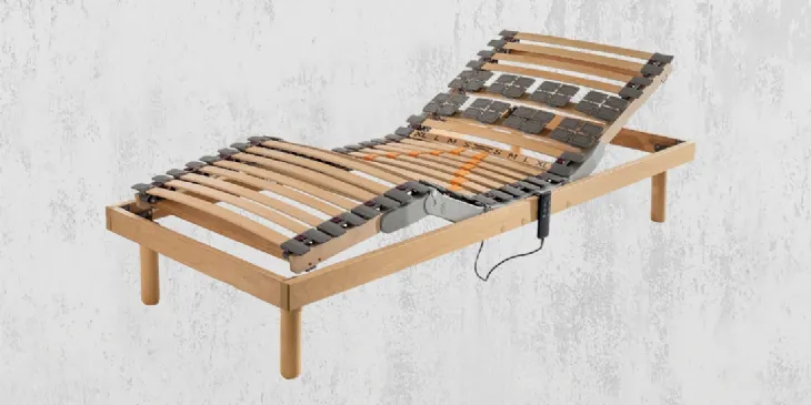 Rete Letto anatomica in legno Elba Deluxe con Motore Compatto di Ideare
