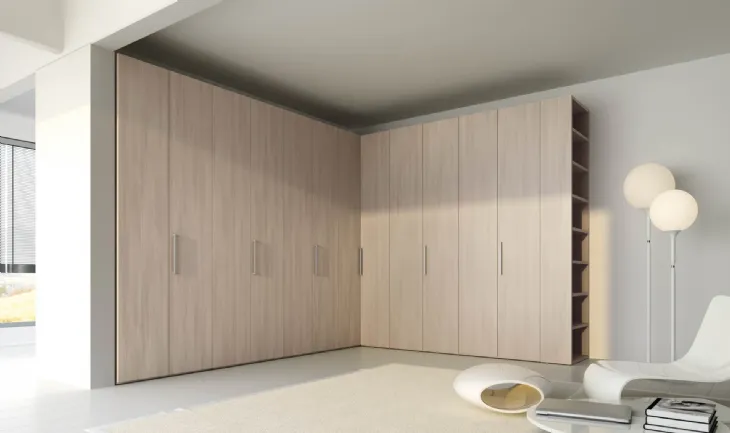 Armadio angolare con anta battente in legno 14D di Ferrimobili