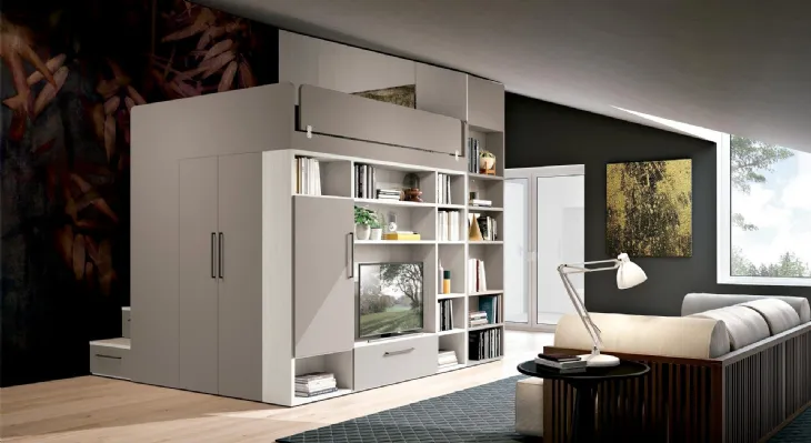 Cabina Armadio con soppalco Concept per Loft 18 di Ferrimobili