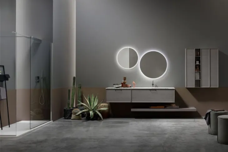 Mobile da Bagno sospeso in Frassino Grigio Vanity 01 di Arcom