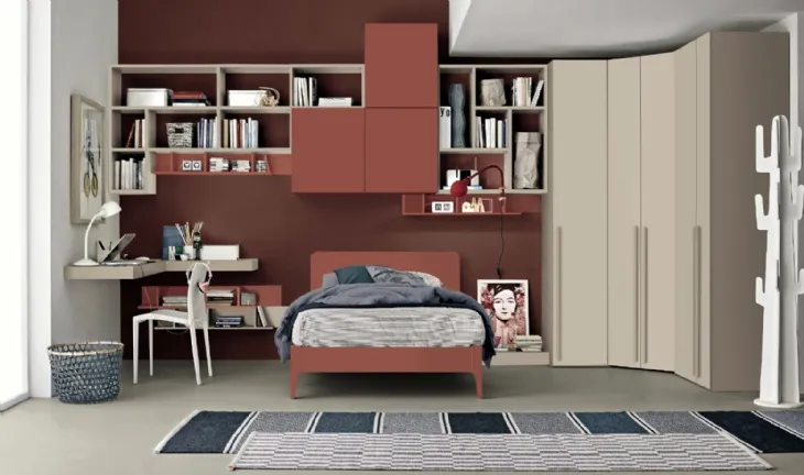 Cameretta componibile Golf Y113 in melaminico di Colombini Casa