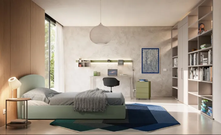 Cameretta Letto a Terra 23 con angolo studio di Mistral