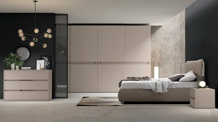 Letto matrimoniale in tessuto con testiera Vitalyty Madame di Colombini Casa