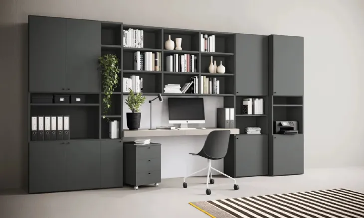 Libreria Golf Infinity I106 con desk ed ante di Colombini Casa