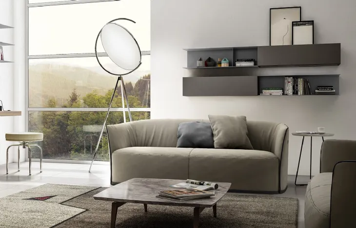 Mobile sospeso Living 07 in laminato Grigio Londra di Arredo3