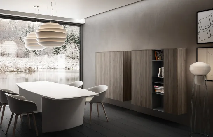Mobile sospeso Living 06 in laminato effetto legno di Arredo3