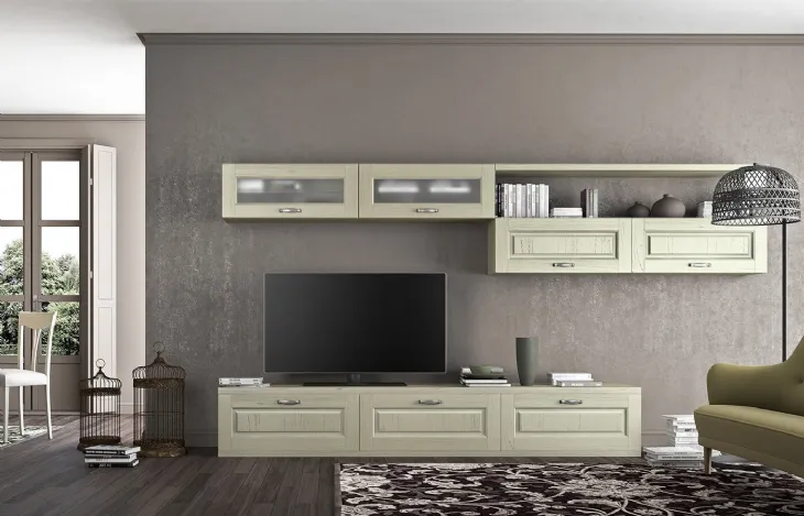 Parete Attrezzata in legno Verona IV di Arredo3