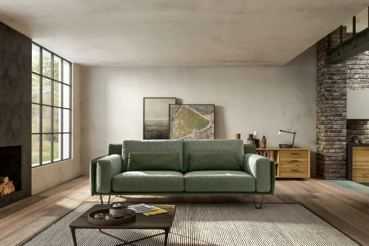 Divano lineare in tessuto Living Chic di Samoa