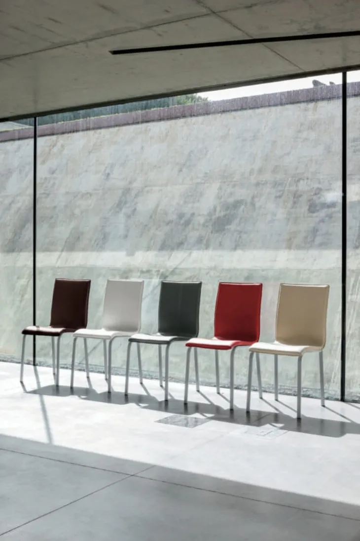 Sedia moderna in metallo rivestita in pelle Glamour di Target Point