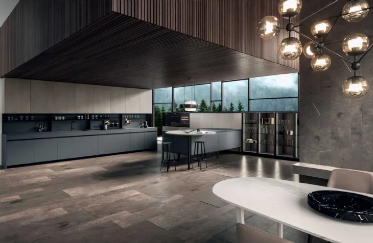 Cucina Moderna lineare DJ 01 in melaminico e laccato di Dibiesse
