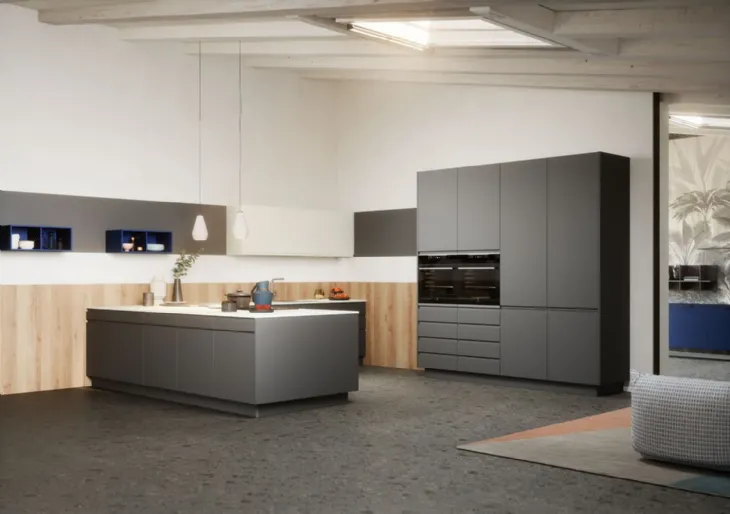 Cucina Moderna angolare in laccato opaco Smile di Dibiesse