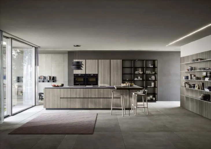 Cucina Moderna con penisola Spring Gola 01 in melaminico di Dibiesse